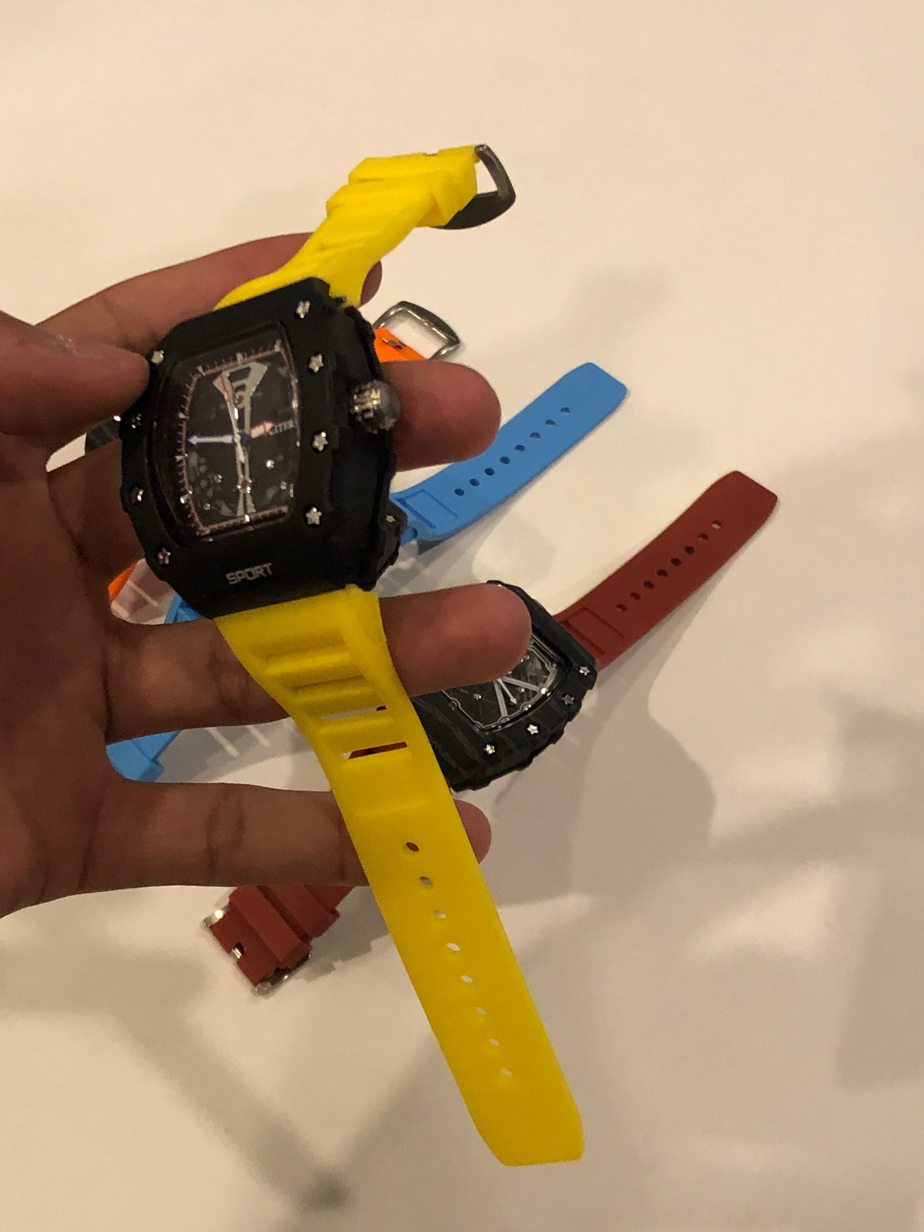 Men's Yellow Skeleton Sport Watch | RM Inspired Design | Durable Silicone Strap