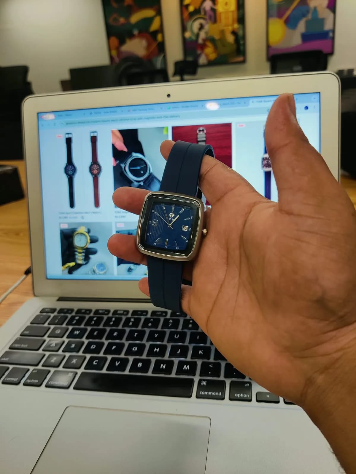 TOMI Square Watch | Silicone Strap with Magnetic Lock - with Date 7