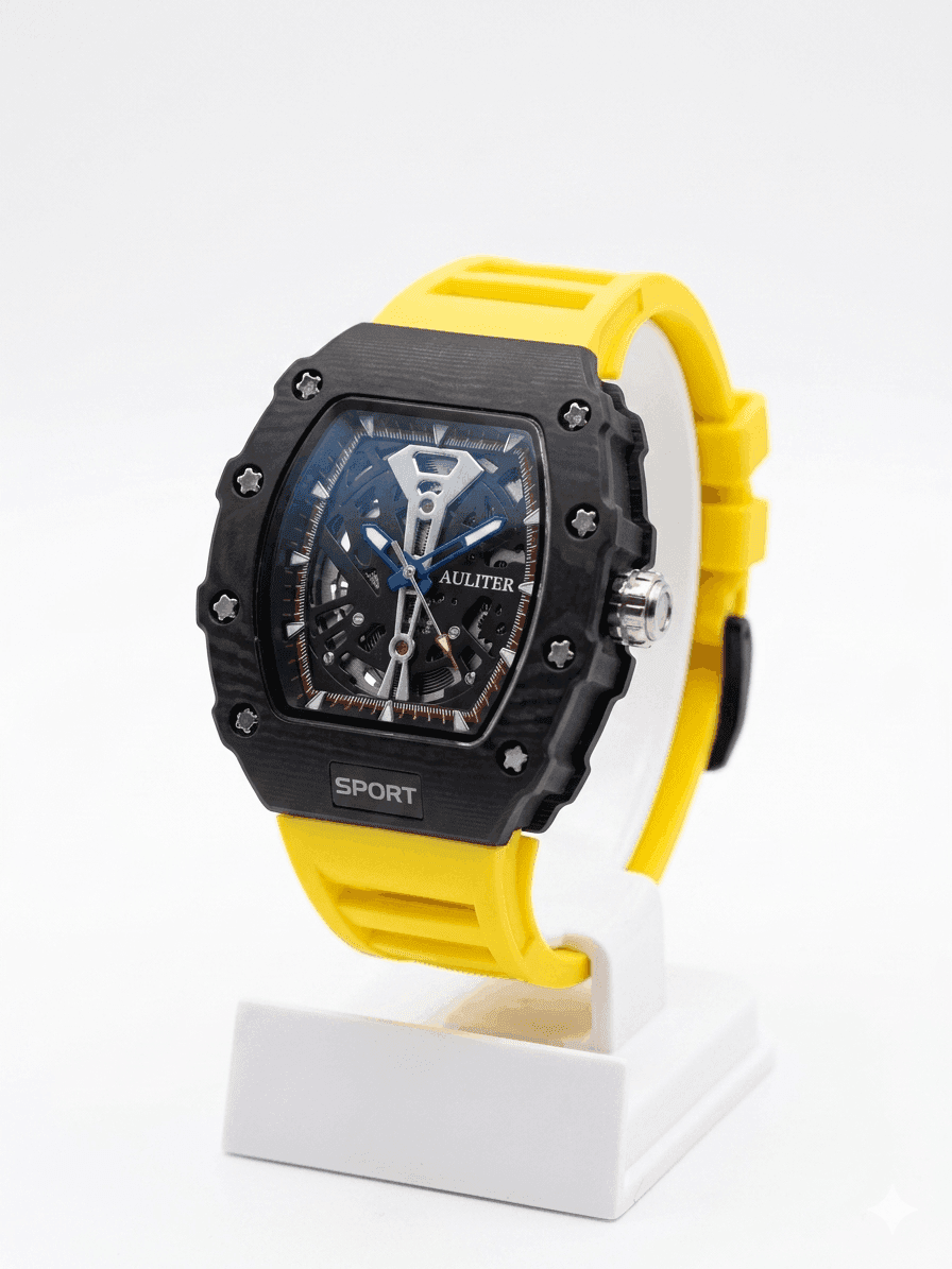 Men's Skeleton Sport Watch | RM Inspired Design | Durable Silicone Strap
