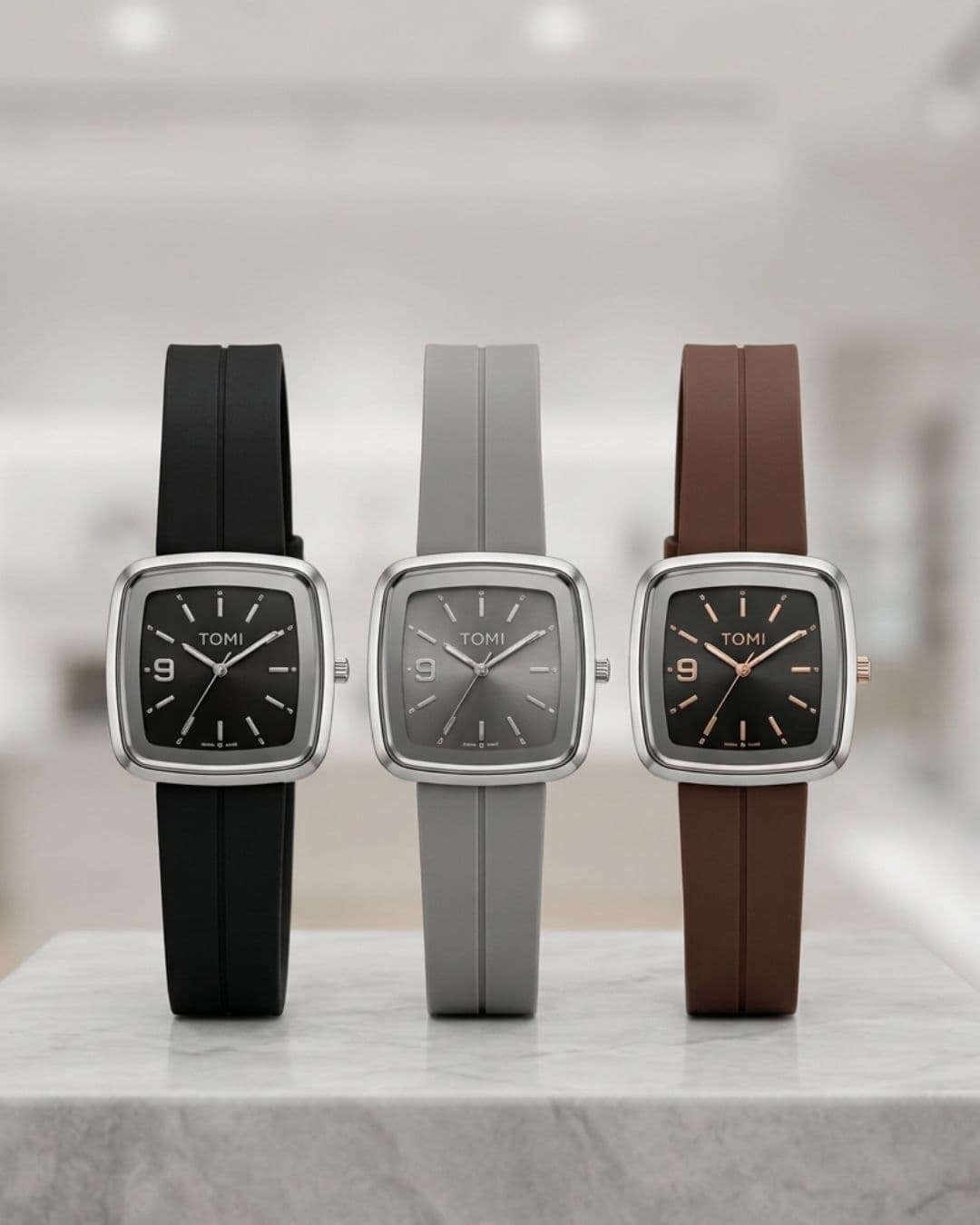 TOMI Square Watch | Silicone Strap with Magnetic Lock