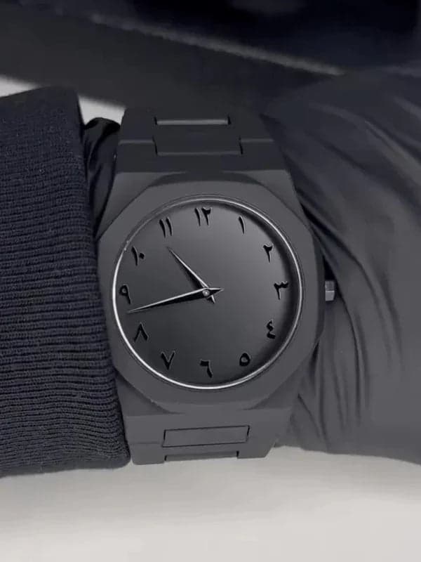 Arabic Aura Watch – Limited Edition All Black | Ultra-Light 44g Premium Fiber Strap